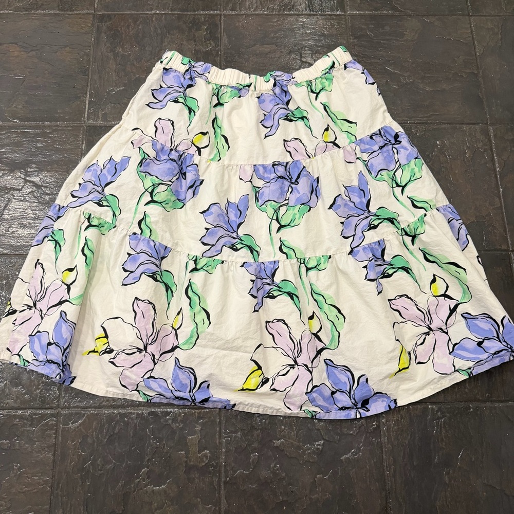 A New Day Floral Tiered Skirt Size 2X Viral Cottagecore Aesthetic Flowy Midi - Picture 2 of 7